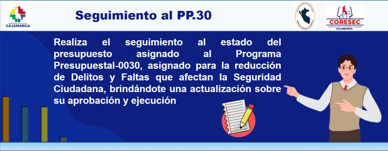 SEGUIMIENTO AL PROGRAMA PRESPUESTAL PP0030